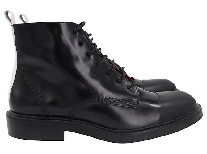 Joseph Lace Up Ankle Boots in Black Calfskin Leather Pony-style calfskin  ref.891605
