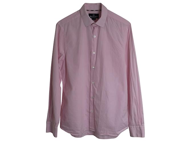 Camisa clássica Aquascutum em algodão rosa  ref.891613