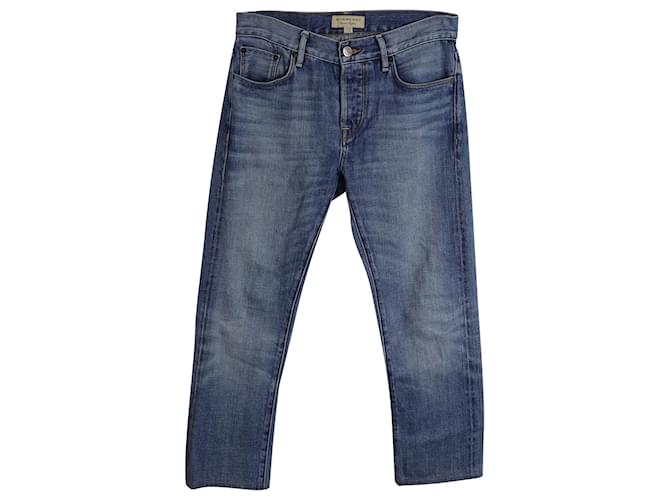 Gerade geschnittene Burberry-Jeans aus marineblauem Baumwolldenim Baumwolle  ref.891630
