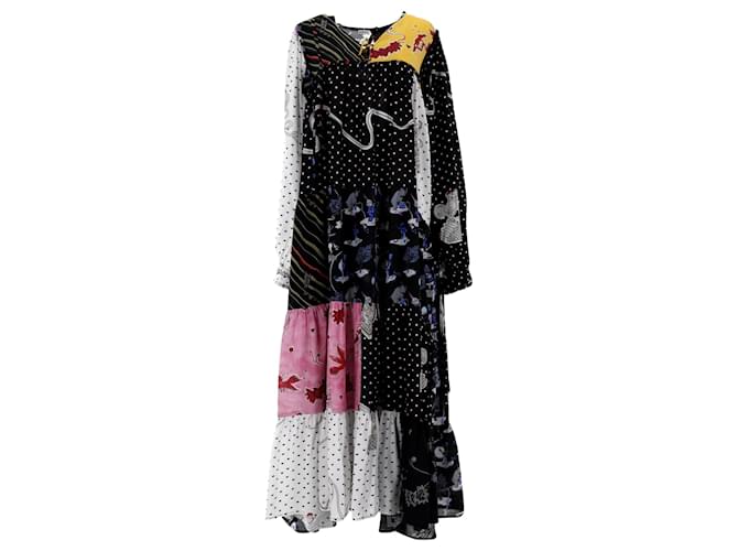 Loewe X Paula's Ibiza Printed Patchwork Dress in Multicolor Viscose Cellulose fibre  ref.891637