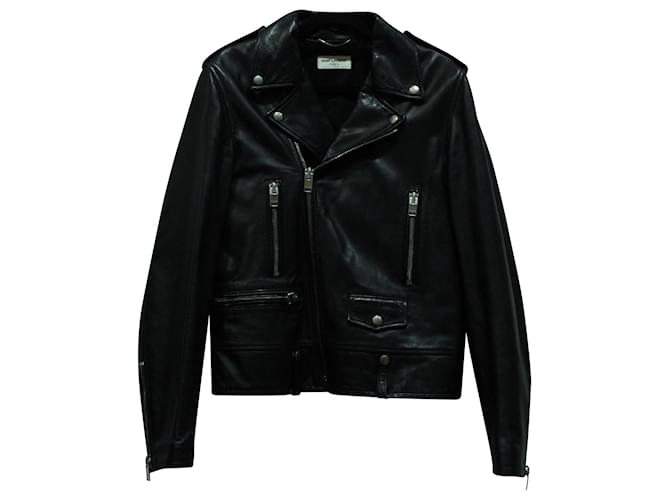 Saint Laurent Biker Jacket in Black Lambskin Leather  ref.891643