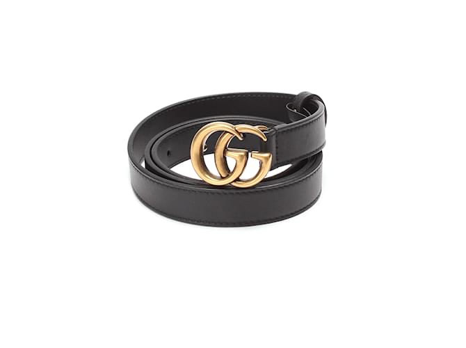 Gucci GG Marmont Leather Belt Black Pony-style calfskin  ref.891678