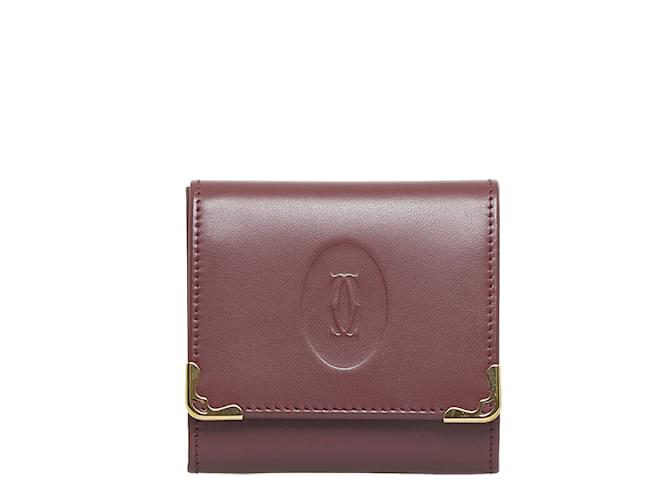 Pre-Owned Cartier coin case square purse / wallet Must de Bordeaux 73184184  (Good) - Walmart.com