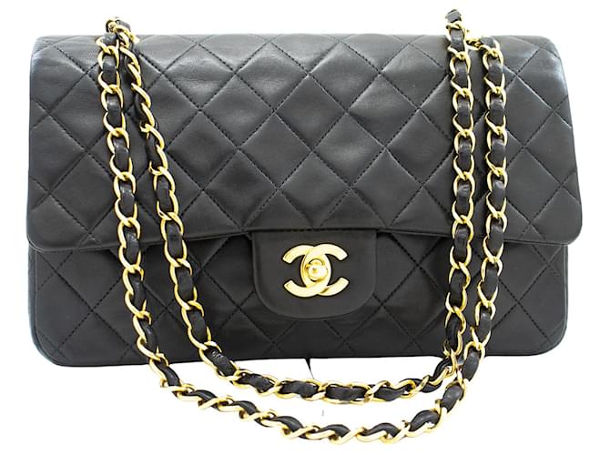 Timeless Chanel lined Flap Black Leather  ref.891800