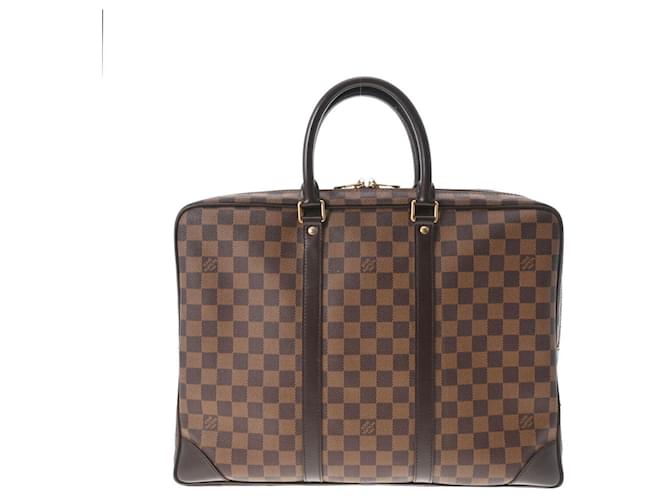 Porte documents voyage cloth bag Louis Vuitton Brown in Cloth