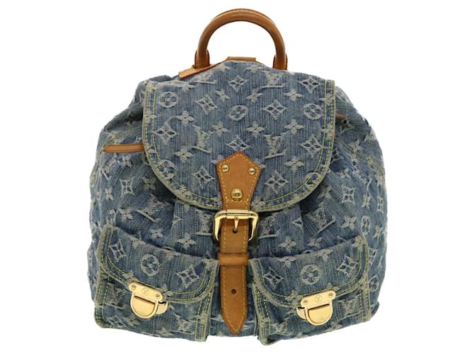 LOUIS VUITTON Monogram Denim Sac a Dos GM Backpack Blue M95056 LV