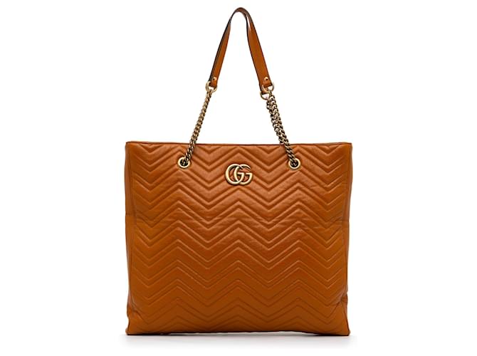 Gucci Orange GG Marmont Einkaufstasche Leder Kalbähnliches Kalb  ref.892308