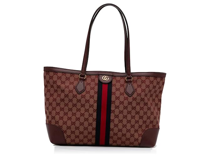 Gucci Red GG Canvas Ophidia Web Tote Bag Cloth Cloth  ref.892348