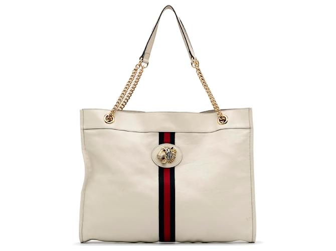 Gucci White Large Rajah Tote Bag Leather Pony-style calfskin  ref.892359