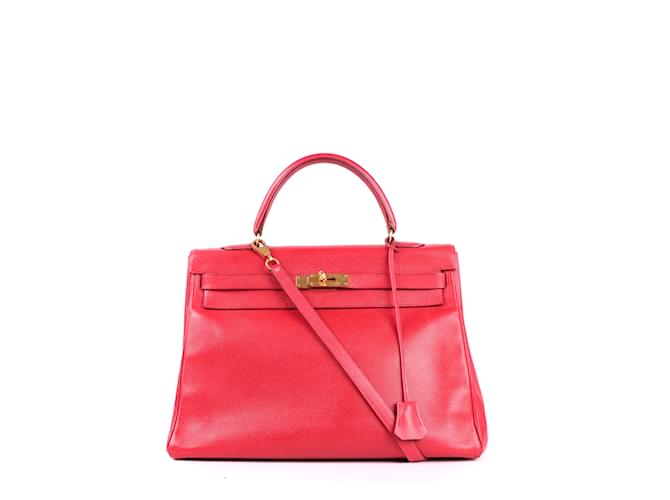 Kelly Hermès HERMES  Handbags T.  Leather Red  ref.892439