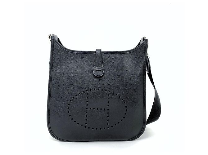 Hermès Evelyne PM in pelle Courchevel nera Nero 