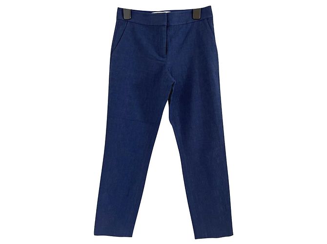 Diane Von Furstenberg Calça texturizada DvF Gwennifer Two Azul Azul marinho