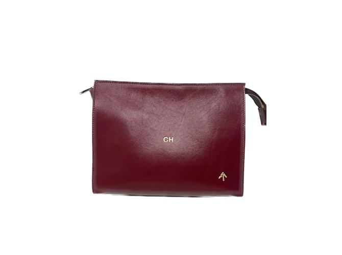 Autre Marque MANU ATELIER  Clutch bags T.  Leather Dark red  ref.892993