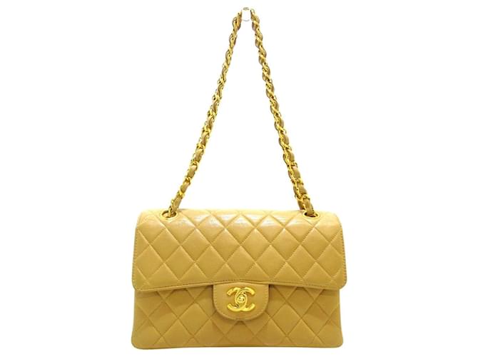 Classique Chanel Timeless Cuir Beige  ref.893393