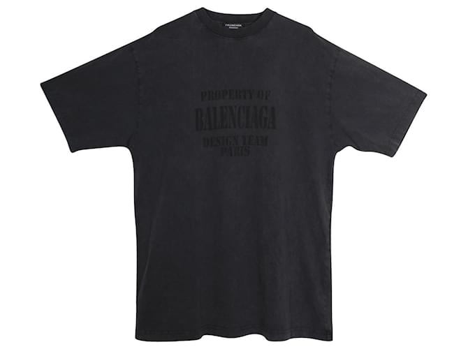 Everyday Camiseta extragrande con logotipo de Balenciaga en algodón gris  ref.893561