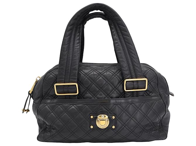 Marc Jacobs Ursula Quilted Bowler Bag in Black Leather  ref.893567