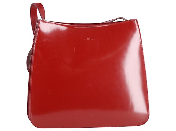 Furla Single Strap Shoulder Bag in Burgundy Leather Dark red  ref.893605