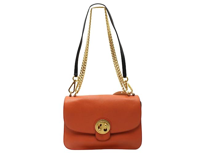 Chloé Sac à Bandoulière Chloe Mily en Cuir Orange Veau façon poulain  ref.893611