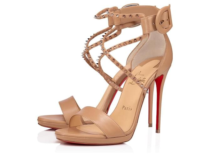 Christian Louboutin Choca Lux Nude 40.5 US 10.5 Cuir Beige  ref.894184