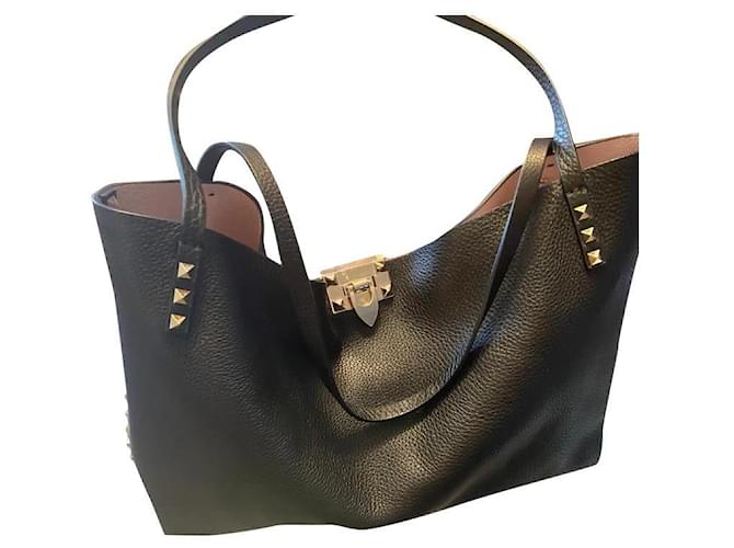 Valentino Garavani Handbags Black Pink Leather  ref.894199