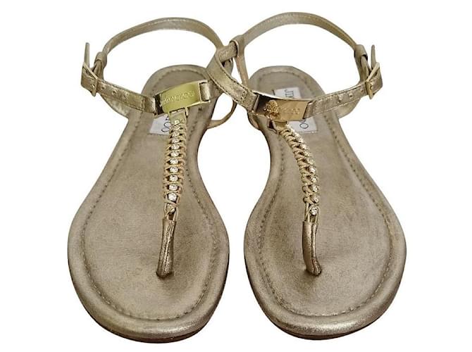 Jimmy Choo Sandals Golden Leather  ref.894203