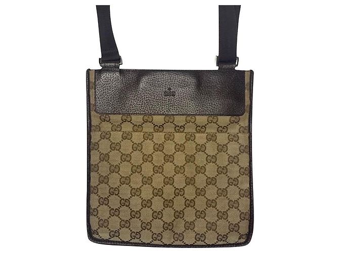 Borsa a tracolla messenger GUCCI Monogram Supreme GG Marrone