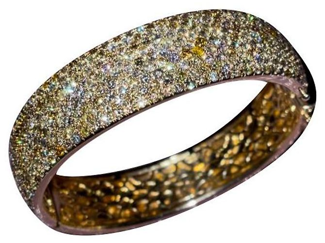 Autre Marque Brazalete de Pavé de Diamantes 11.33 ct Oro Amarillo Multicolor