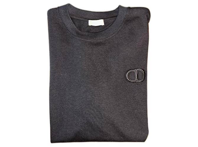 Dior Camiseta preta Preto Algodão  ref.894340