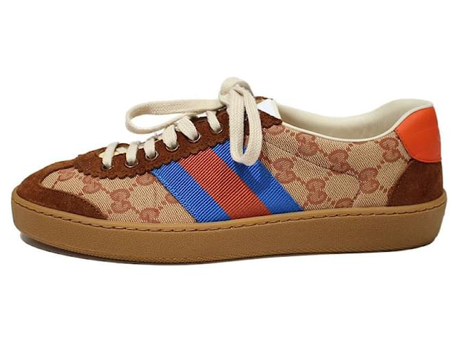 Gucci Sneakers Brown, Orange, and Blue