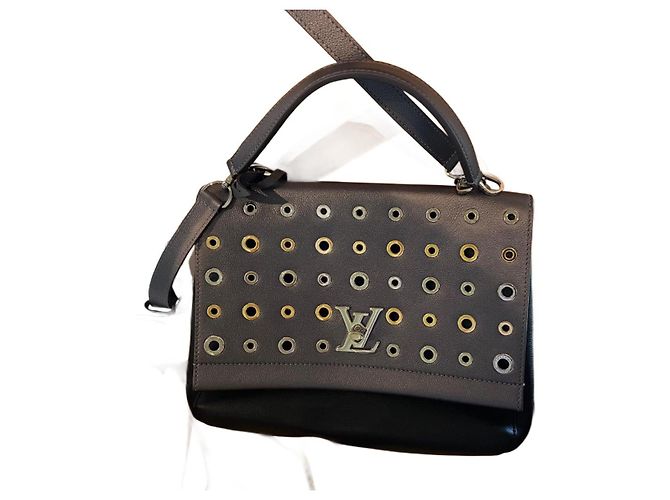 Louis Vuitton Eyelet Lockme II Leder Handtasche Dunkelgrau Anthrazitgrau