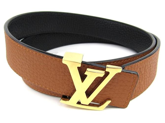 Louis Vuitton LV Initiales 30mm Reversible Belt Black Leather. Size 90 cm