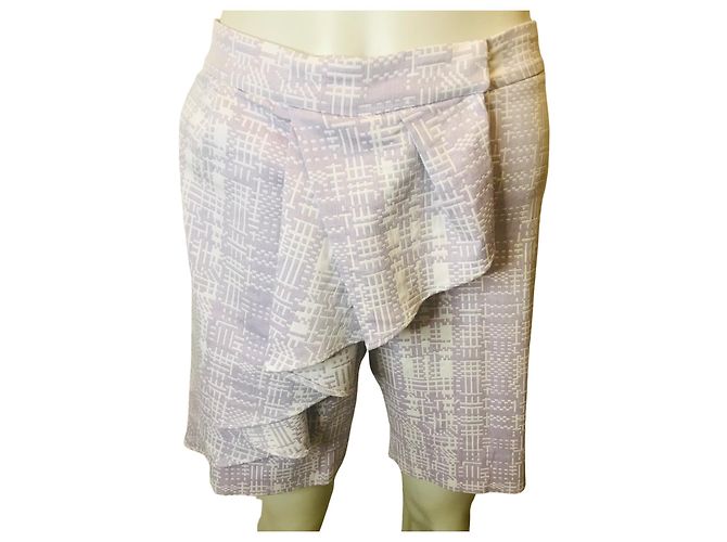 Autre Marque Bermudashorts mit Metradamo-Muster Weiß Lila