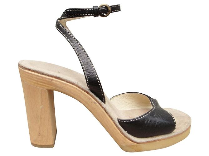Miu Miu Piu Miu P-Sandalen 37,5 Schwarz