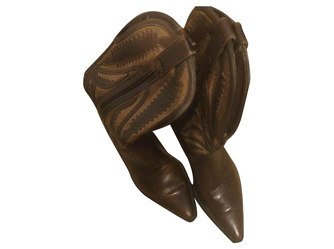 Mexicana Leather Boots Brown Caramel