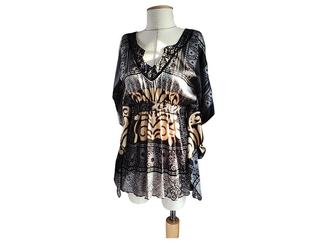 Camicetta Hale Bob in seta con ricami M Multicolore