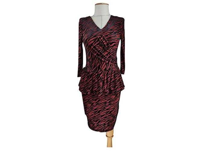 Ganni Dresses Multiple colors Zebra print Polyester Polyamide  ref.894423