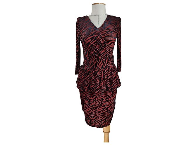 Ganni Adrian Kleid Zebramuster Mehrfarben Zebra-druck