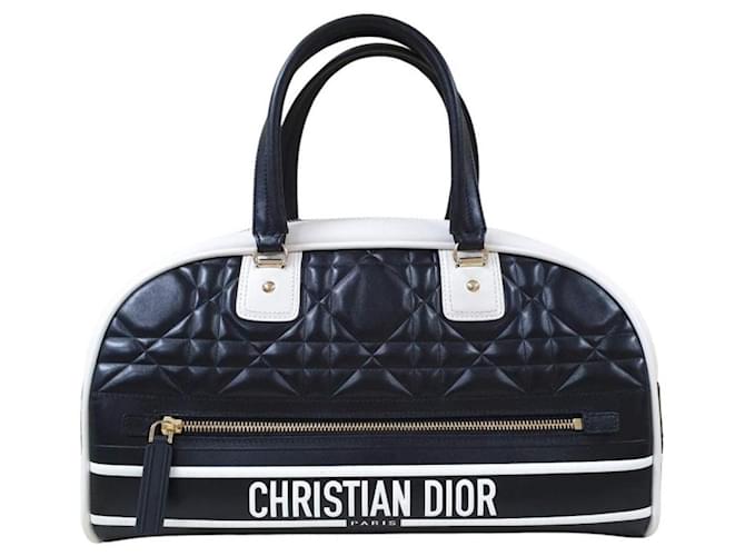 Christian Dior Medium Vibe Bowlingtasche mit Reißverschluss Mehrfarben Leder  ref.894459