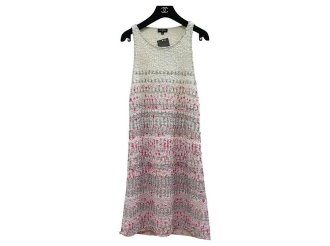 Chanel 18Mini robe débardeur en tricot asymétrique cascade S Cachemire Multicolore  ref.894463