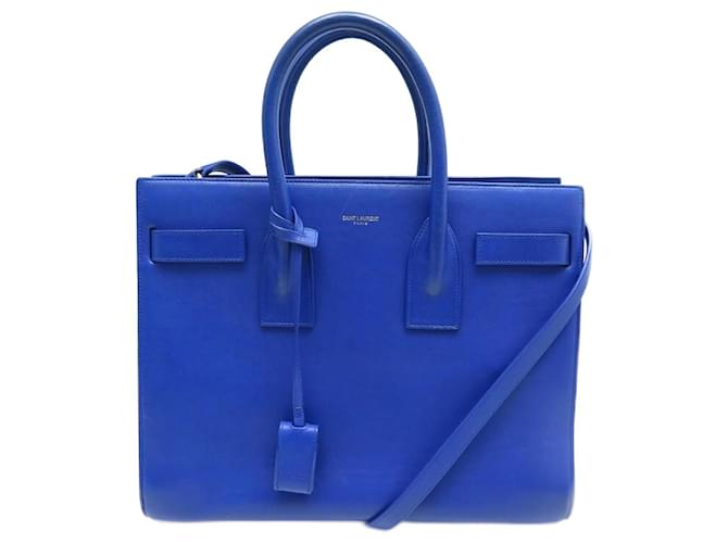 HANDBAG SAINT LAURENT CLASSIC SAC DE JOUR MINI BANDOULIERE HAND BAG Blue Leather  ref.894492