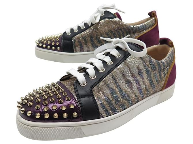 CHAUSSURES CHRISTIAN LOUBOUTIN LOUIS ORLATO FLAT MESH GALA 45 SHOES Cuir Multicolore  ref.894502