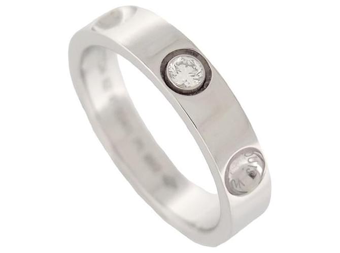 NEW LOUIS VUITTON DIAMOND IMPRESSION RING 62 platinum 950 SILVER NEW RING Silvery  ref.894520