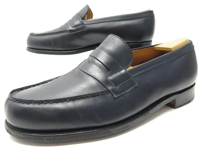 JM WESTON SHOES 180 Church´s Loafers 8E 42 42.5 BLUE LEATHER SHOES