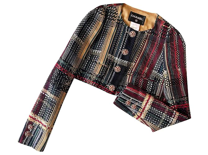 Chanel 7Giacca K$ Dubai in tweed a nastro Multicolore  ref.894640