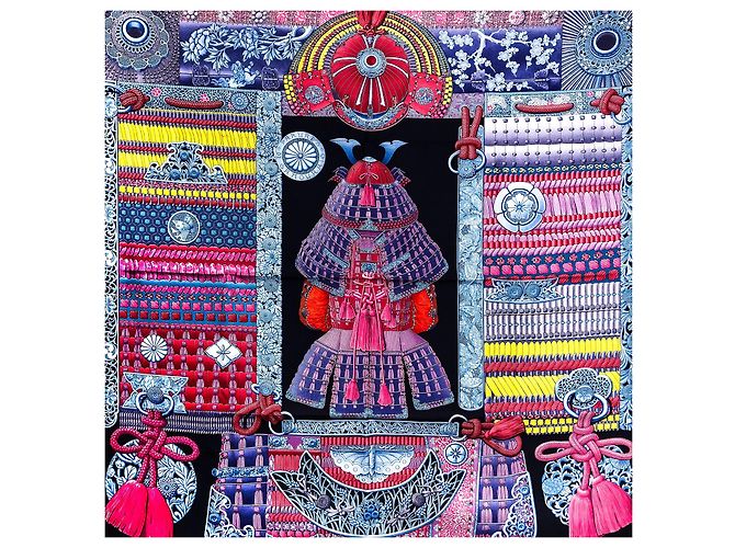 Hermès ORNAMENTI SAMURAI Multicolore Seta