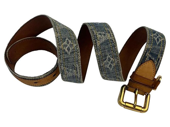 Louis Louise Louis Vuitton Belt Light Blue Denim