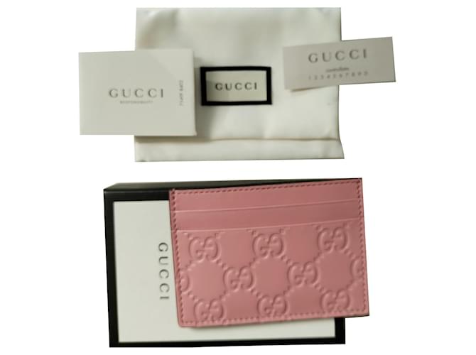 Gucci carteras Rosa Cuero de avestruz  ref.894690
