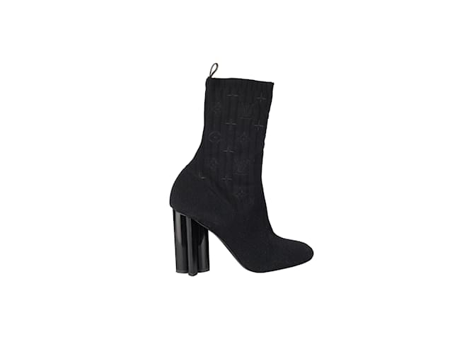 Louis Vuitton Monogram Stretch Fabric Silhouette Ankle Boots Black  ref.894720 - Joli Closet