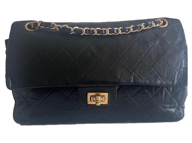 Chanel 2-55 Black Leather  ref.894729