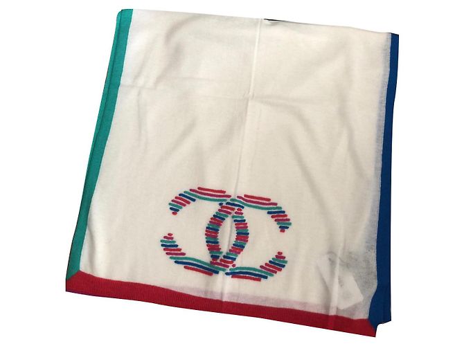 Sciarpa Chanel in misto cashmere multicolore 200x55cm 